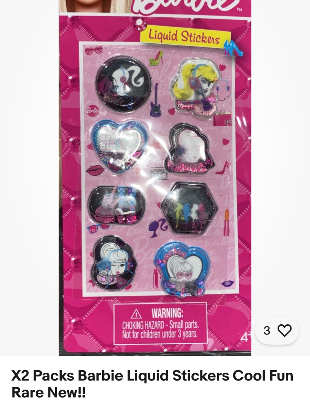Barbie Liquid Stickers - Pink, Blue, Black